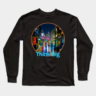 Abstract Circle Walk Through The City At Night Long Sleeve T-Shirt